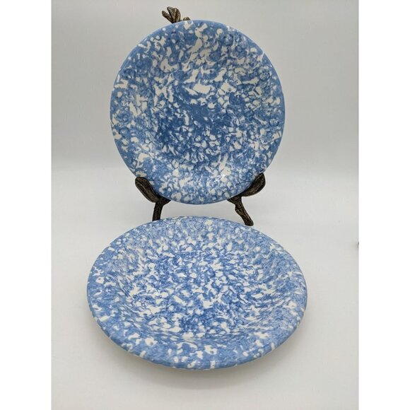 2 Bentson west designs dinner plates 10" splatter spongeware Farmhouse - Picture 6 of 11